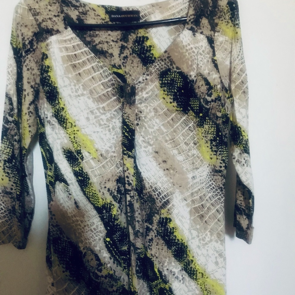 Dana Buchman Animal print top.